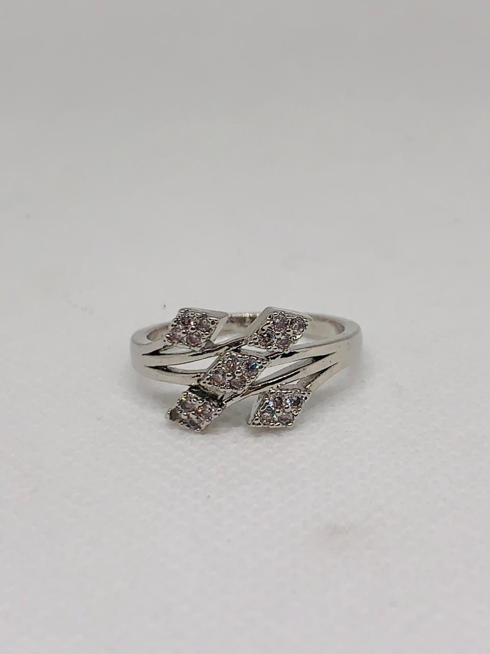 Simulated Sparkling Silver Cluster Ring Gift for Women – Statement Piece