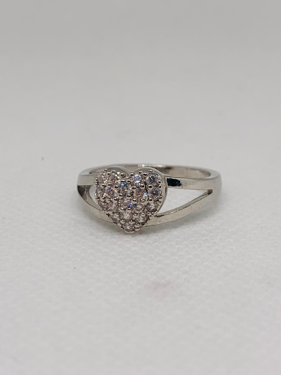 Simulated Sparkling Silver Cluster Ring Gift for Women – Statement Piece