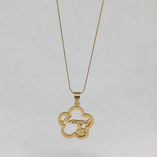 Stainless Steel Gold Mama Heart Pendant Necklace and Pendant