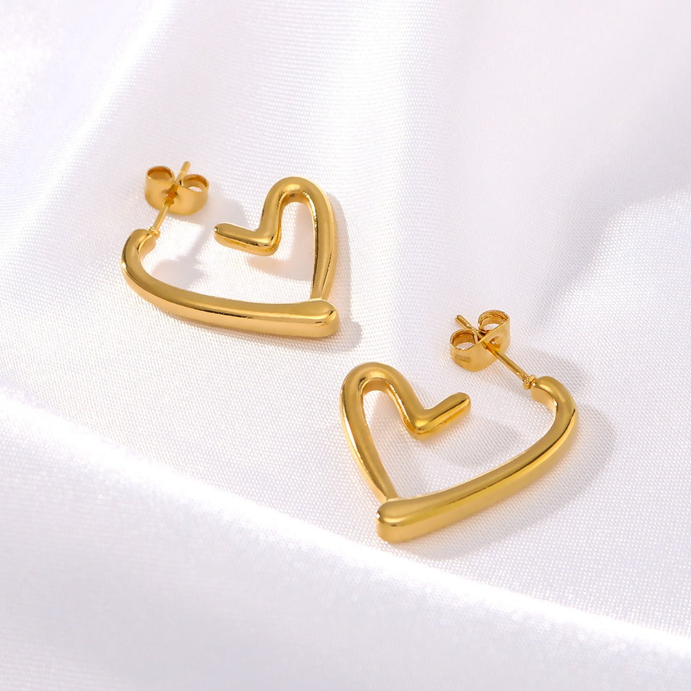 Love Heart Shaped Studs