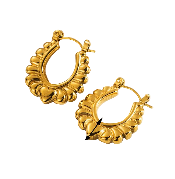 U Shape Geometric Heart Shape Earrings