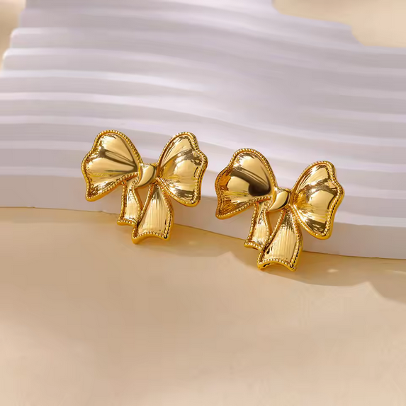 Bow Stainless Steel Stud Earrings