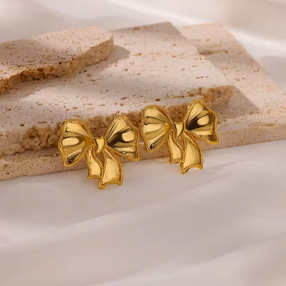 Bow Stainless Steel Stud Earrings