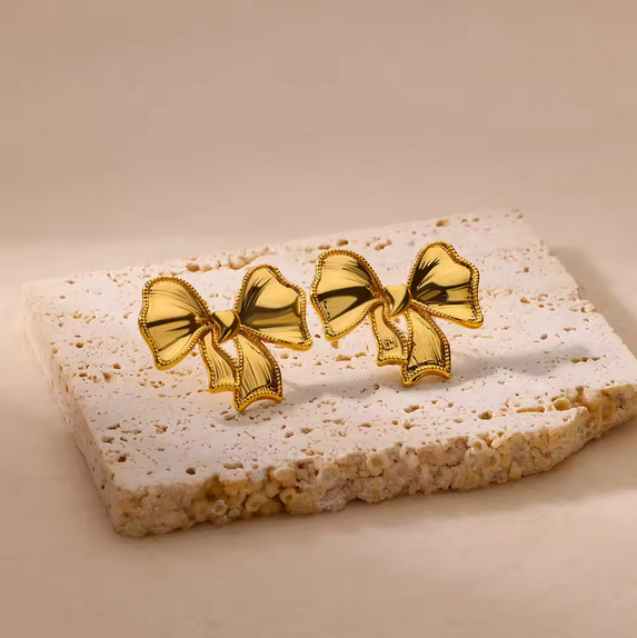 Bow Stainless Steel Stud Earrings