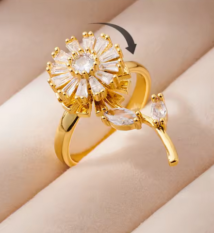 Rotatable Sunshine Sunflower Pendant Necklace