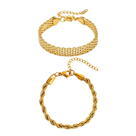 Two gold bracelets