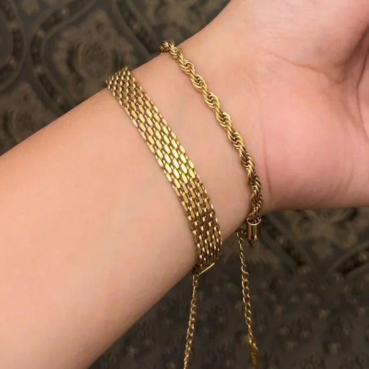 Two gold bracelets