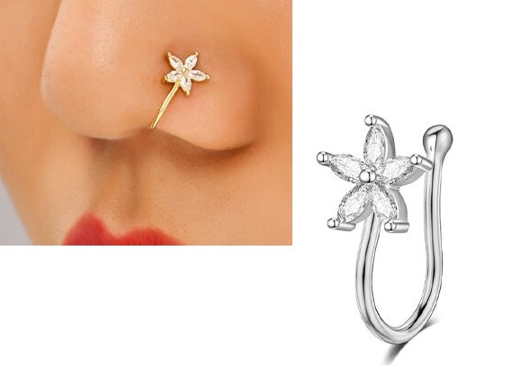 S925 Sterling Silver for Women Girls Dainty Crystal Rhinestone Clip On Cartilage Hoops Studs Earring Non Piercing Hypoallergenic Cute Jewelry Gifts