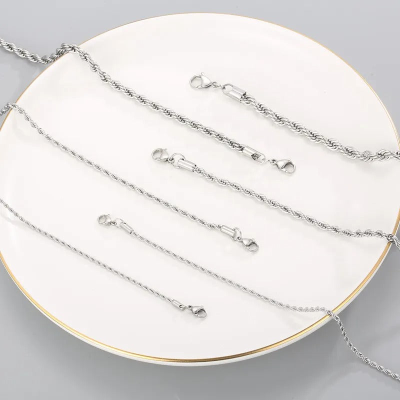 Elegant Stainless Steel Rope Chain Twisted Bracelets