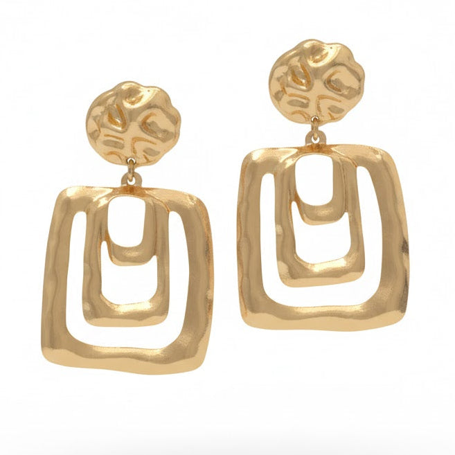 golden long earrings