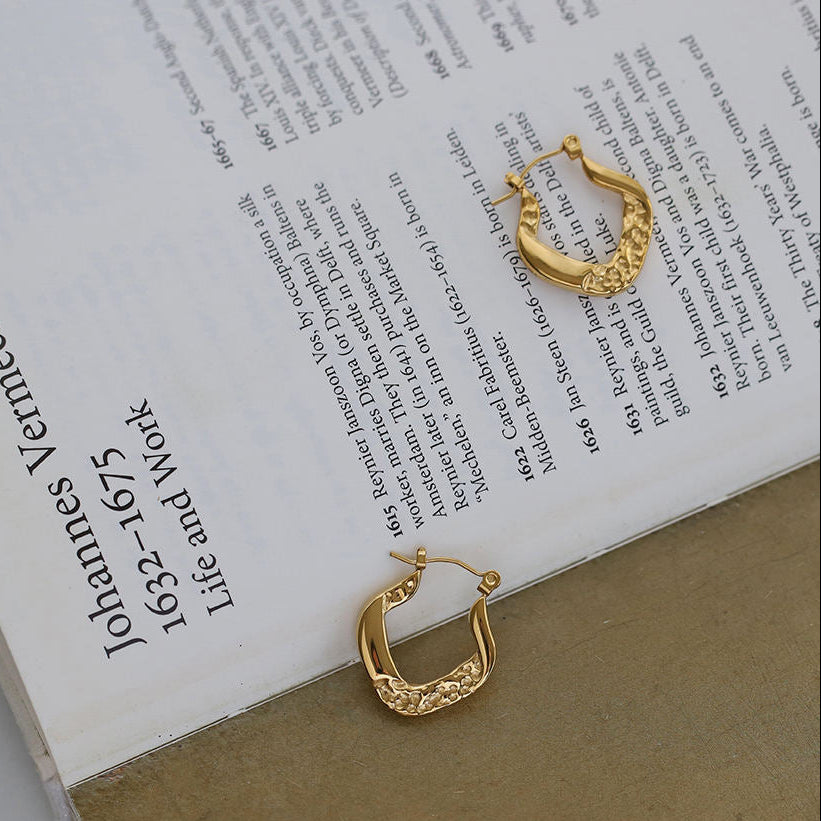 golden stainless steel earrings