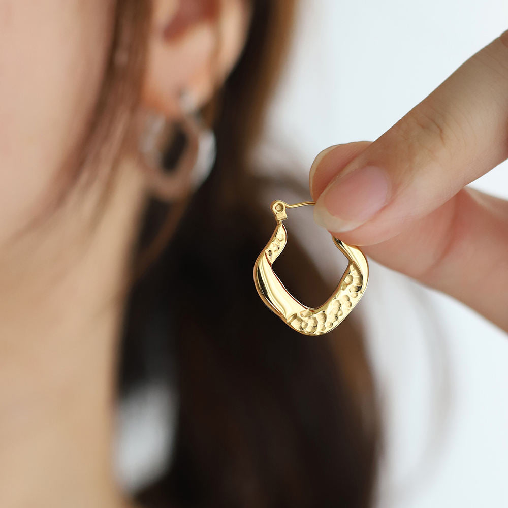 golden stainless steel earrings