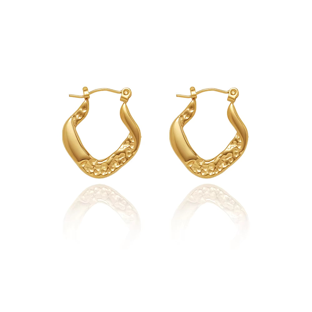 golden stainless steel earrings