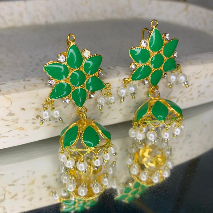 green jhumki