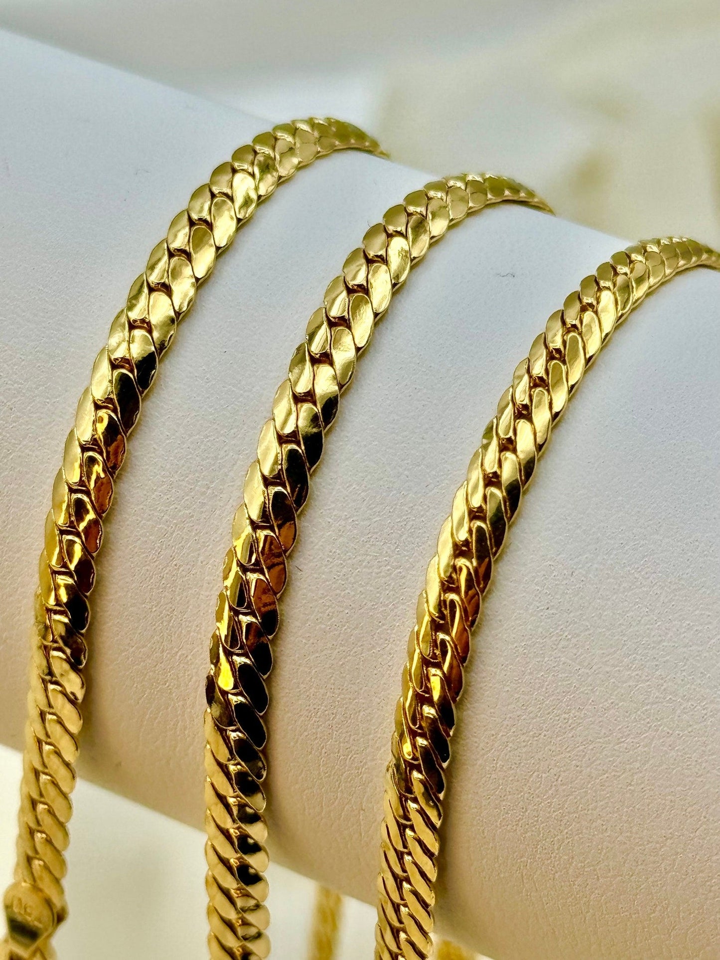 Curb Gold Chain and Bracelet Stainless Steel for Men and Women
