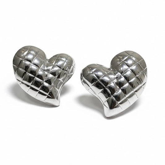 silver heart earrings