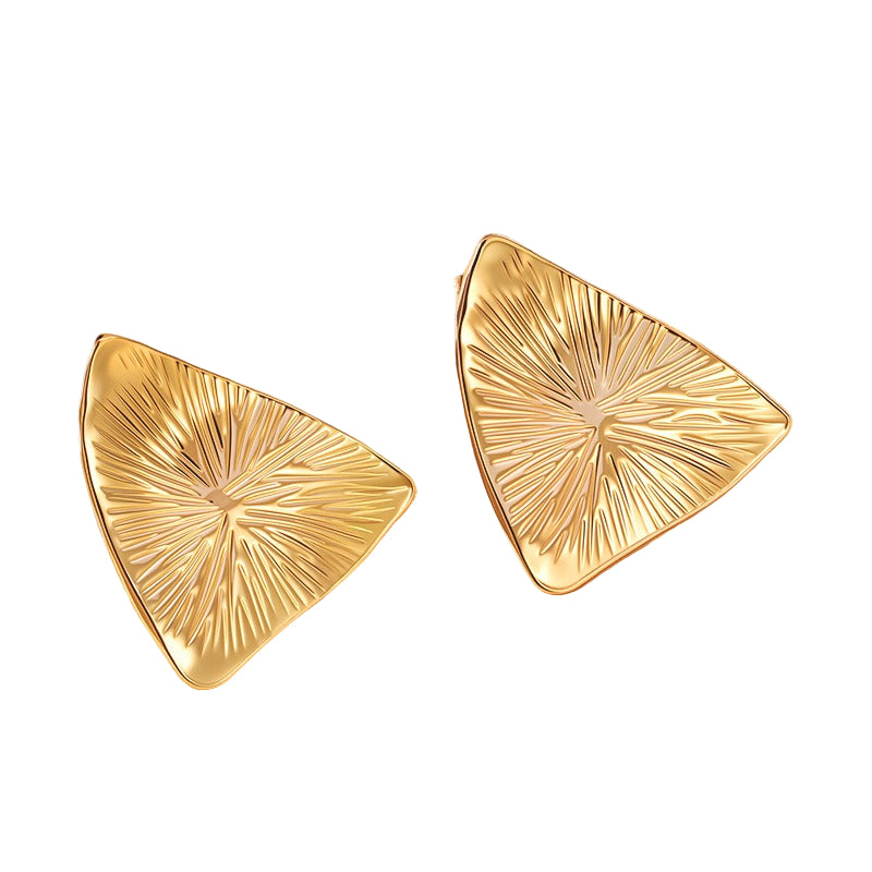 Gold triangular earrings